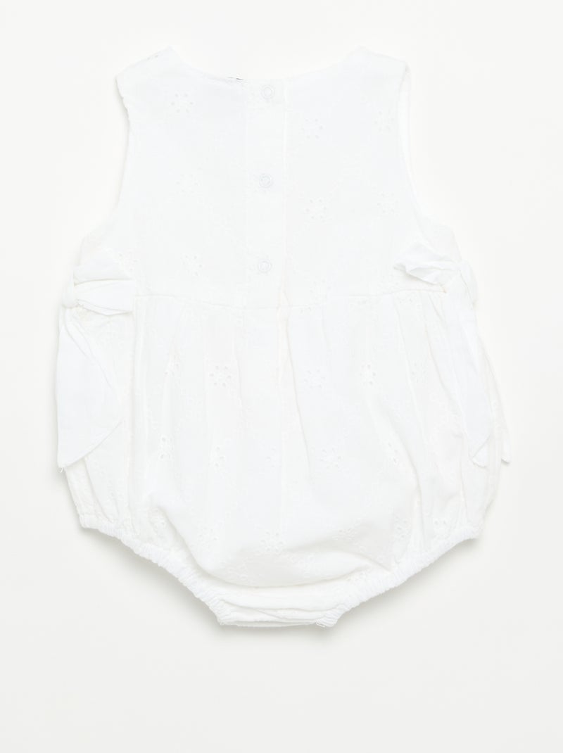 Barboteuse sans manches avec broderies Beige - Kiabi