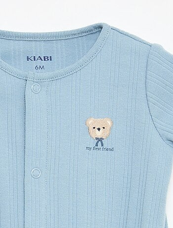 Barboteuse unie sans manches col rond