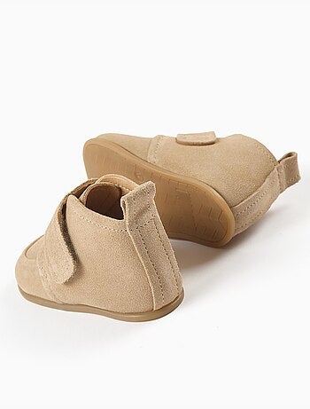 Barefoot suède enkellaarsjes met klittenbandsluiting
