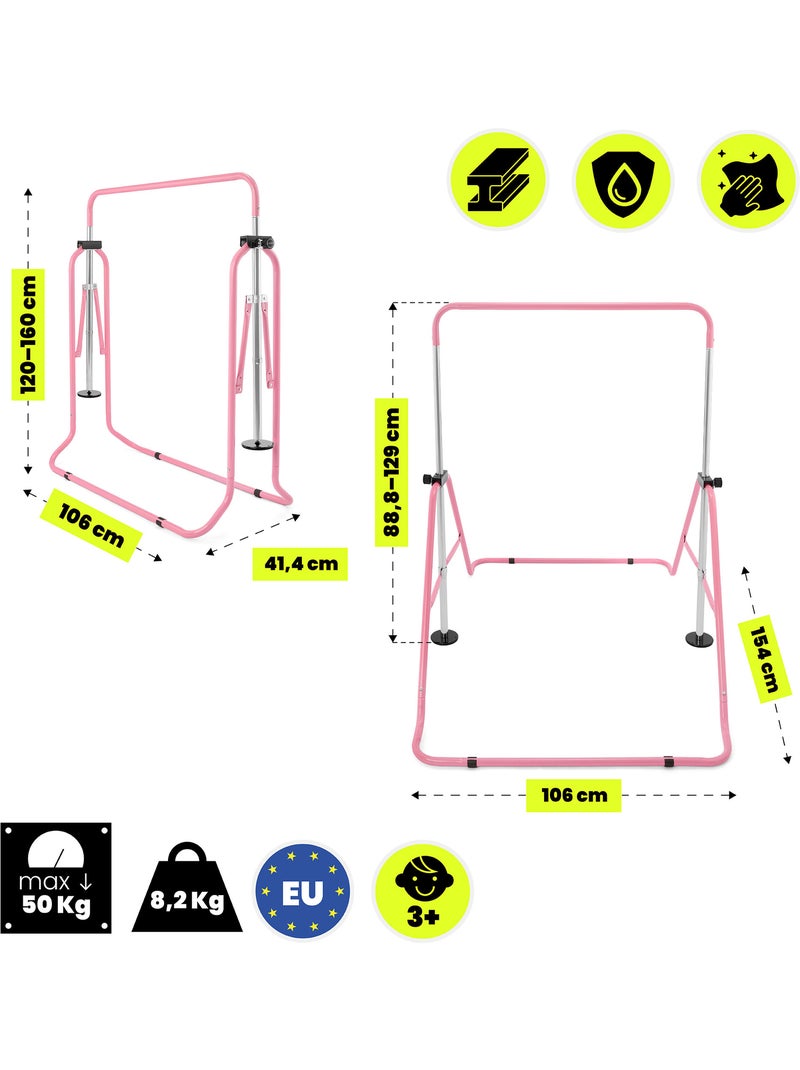 Barre de gymnastique enfant hypermotion réglable et pliable dès 3 ans Rose - Kiabi
