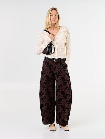Barrel fit-broek met flockprint