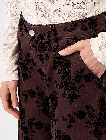 Barrel fit-broek met flockprint