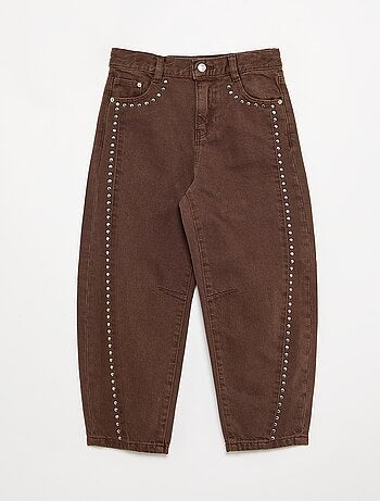 Barrel fit-broek met studs