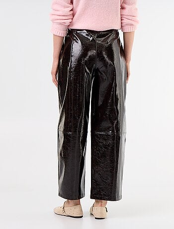 Barrel fit-broek van imitatieleer