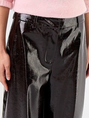 Barrel fit-broek van imitatieleer