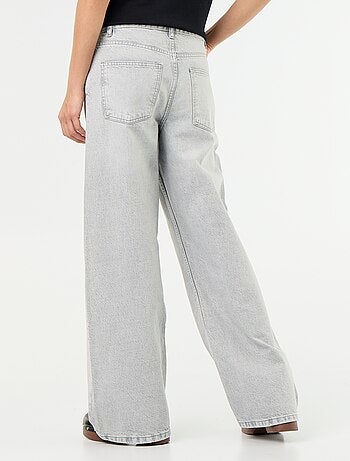 Barrel fit jeans met asymmetrische knoopsluiting