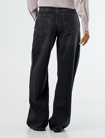 Barrel fit jeans met asymmetrische knoopsluiting