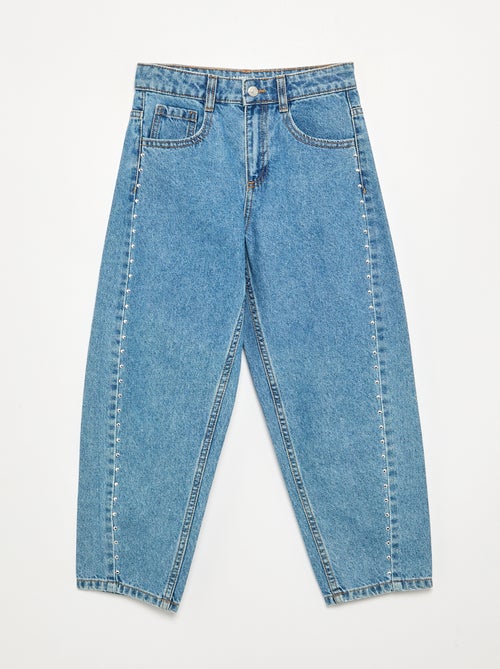 Barrel fit jeans met fantasie studs - Kiabi