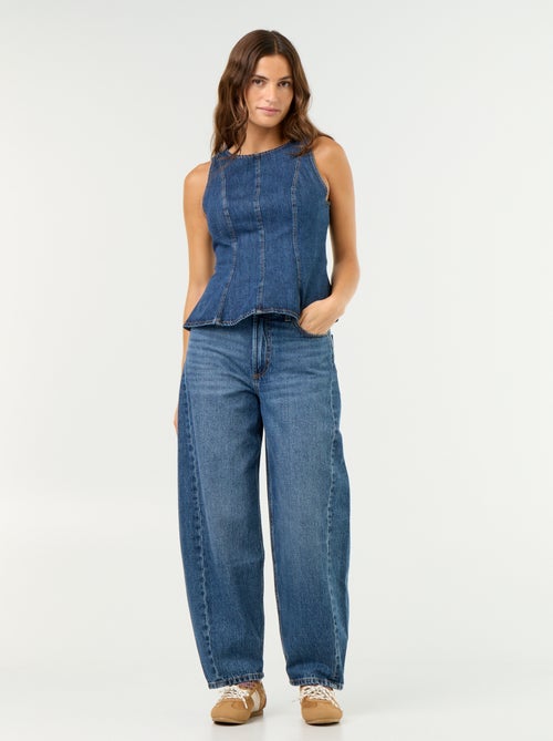 Barrel fit jeans met hoge taille - Kiabi