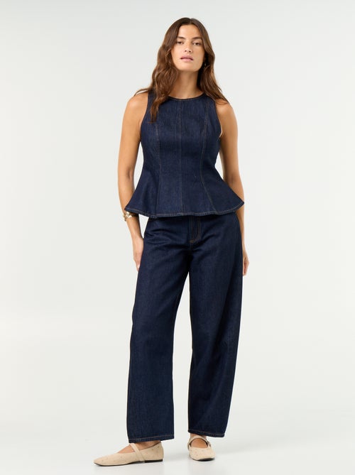 Barrel fit jeans met hoge taille - Kiabi