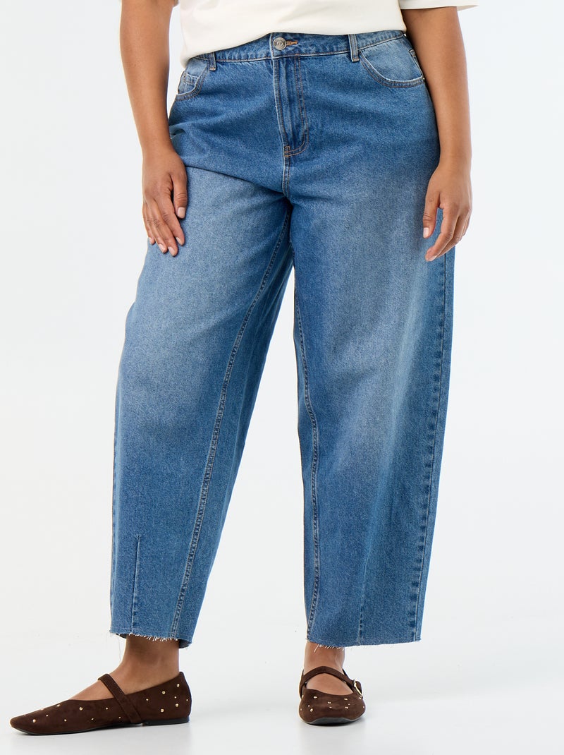 Barrel jeans met 5 zakken Blauw - Kiabi