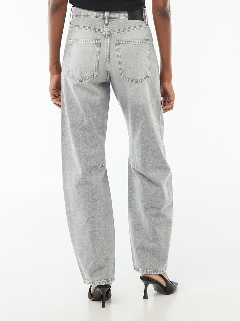 Barrel jeans van katoen Grijs - Kiabi