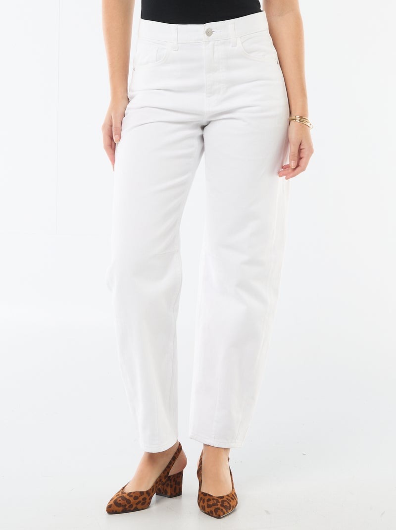 Barrel jeans van katoen wit - Kiabi