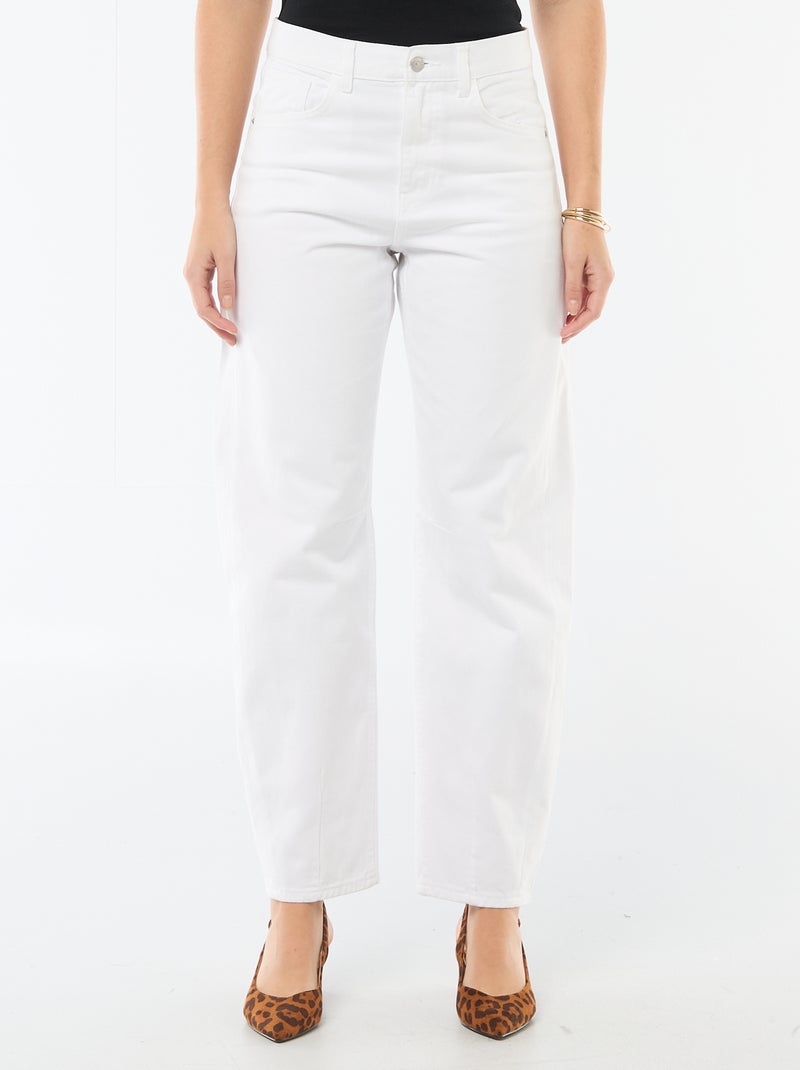 Barrel jeans van katoen wit - Kiabi