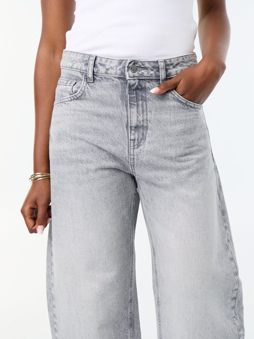 Barrel jeans / wijde pasvorm hoge taille - Kiabi Barrel jeans / wijde pasvorm hoge taille - Kiabi