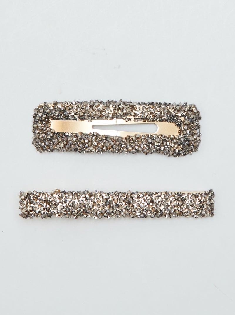Barret + pince à strass Noir - Kiabi
