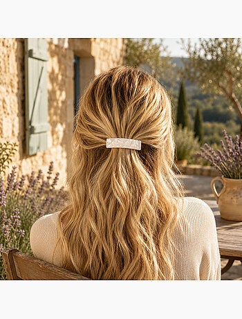 Barrette cheveux nacrée en acétate