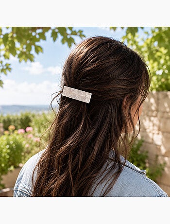 Barrette cheveux nacrée en acétate