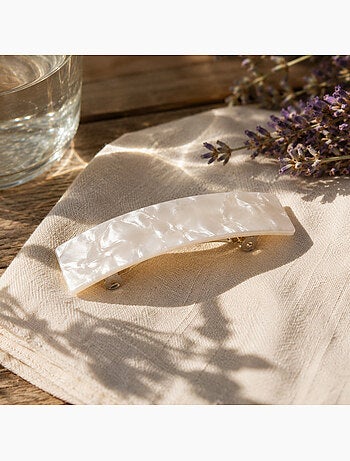 Barrette cheveux nacrée en acétate