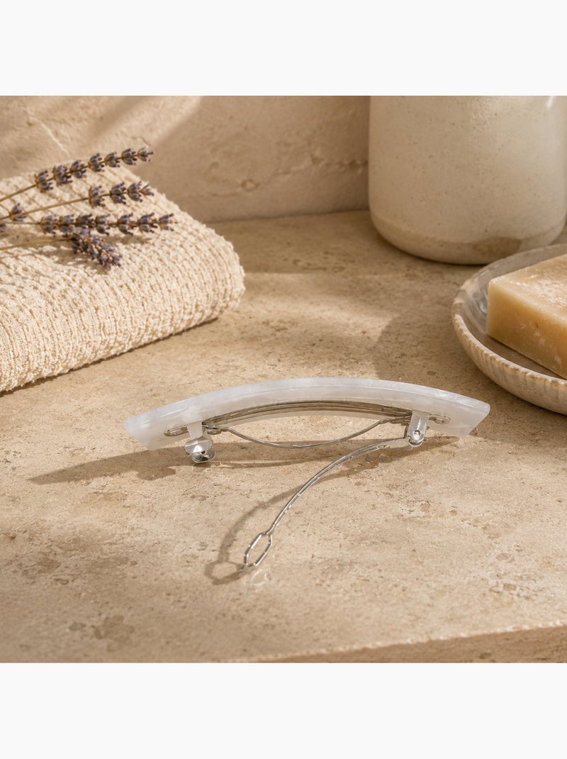 Barrette cheveux nacrée en acétate Blanc nacré - Kiabi