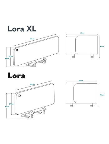 Barrière de lit LIONELO Lora - Pliable - Protection anti-chute - Sac inclus