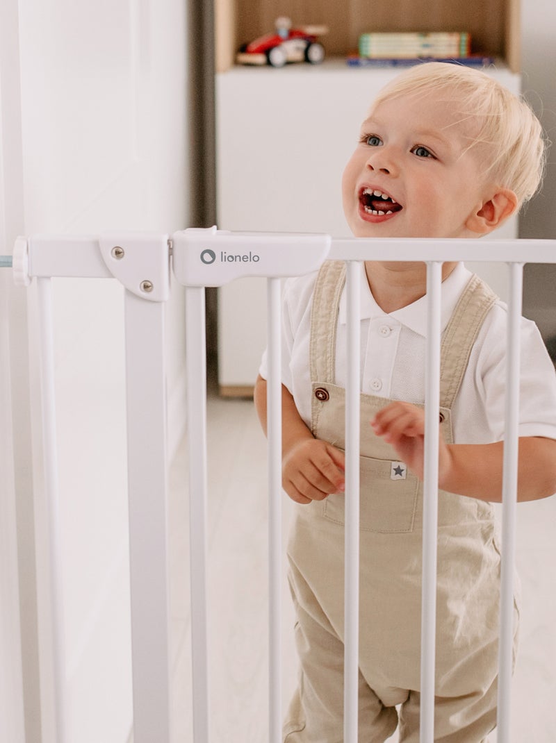 Barrière de sécurité bébé LIONELO Truus Slim - 75-105 cm - Fixation par pression - Sans perçage Blanc - Kiabi