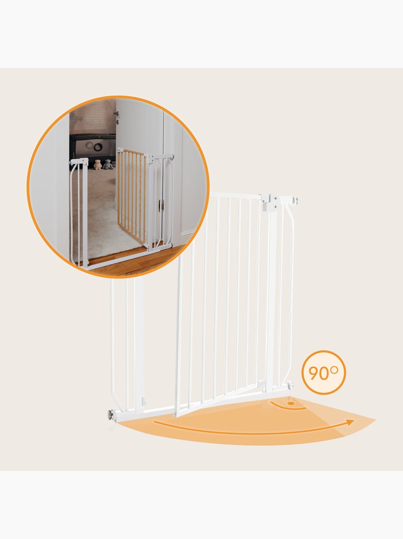 Barrière de sécurité bébé LIONELO Truus Slim - 75-105 cm - Fixation par pression - Sans perçage Blanc - Kiabi