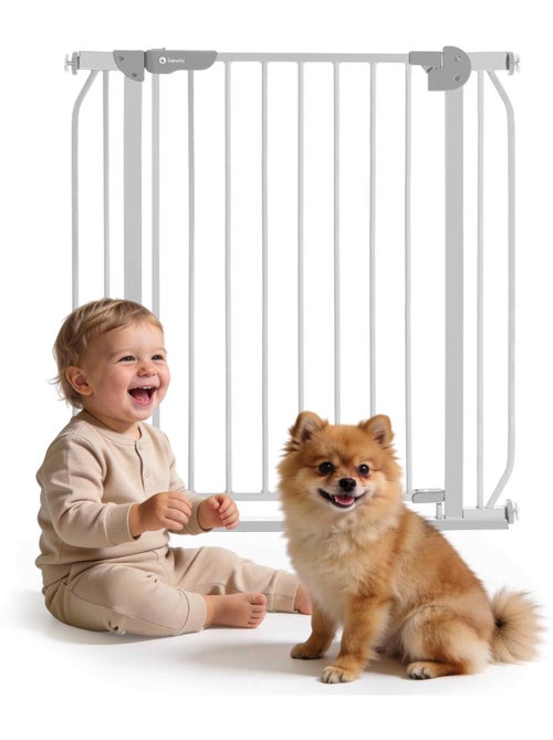 Barrière de sécurité bébé LIONELO Truus Slim - 75-105 cm - Fixation par pression - Sans perçage - Kiabi Barrière de sécurité bébé LIONELO Truus Slim - 75-105 cm - Fixation par pression - Sans perçage - Kiabi