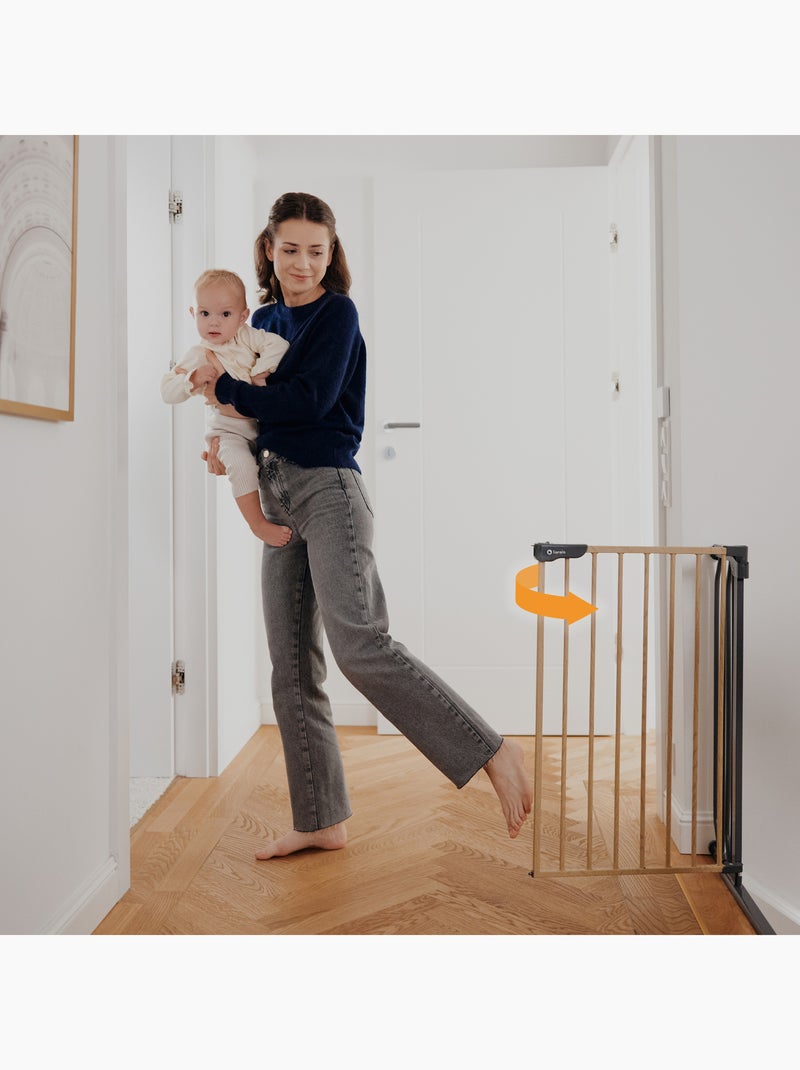 Barrière de sécurité bébé LIONELO Truus Slim - 75-105 cm - Fixation par pression - Sans perçage Gris - Kiabi