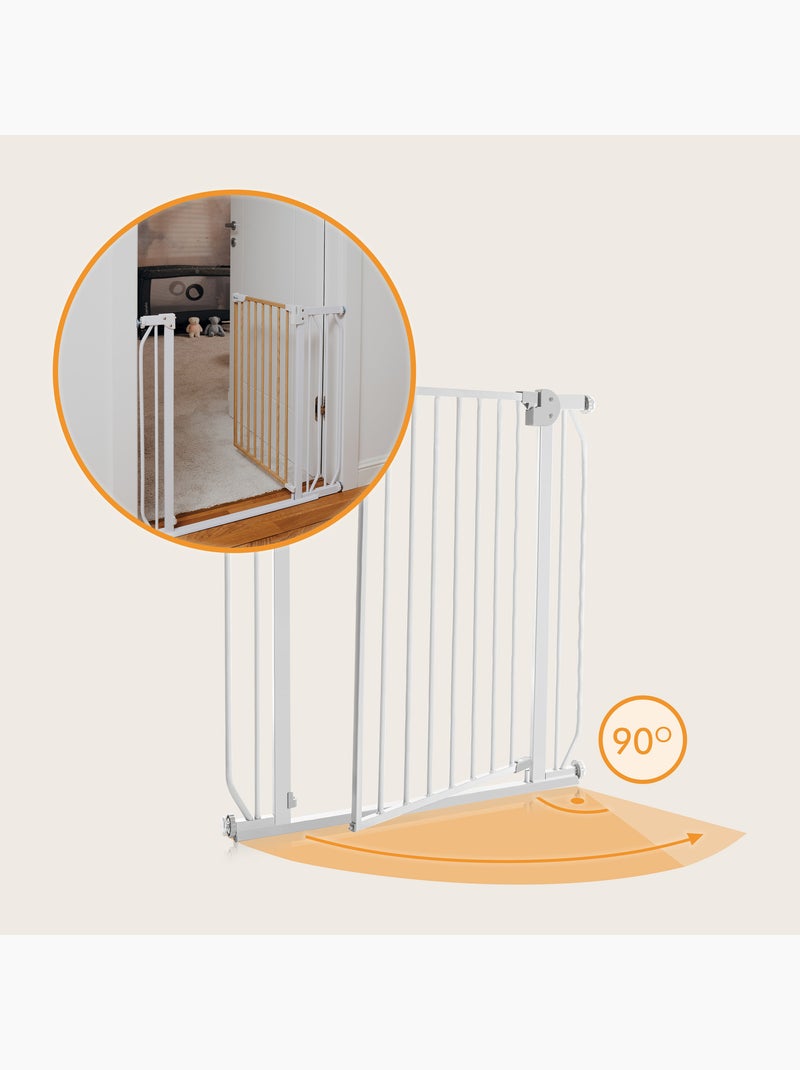 Barrière de sécurité bébé LIONELO Truus Slim - 75-105 cm - Fixation par pression - Sans perçage Gris - Kiabi