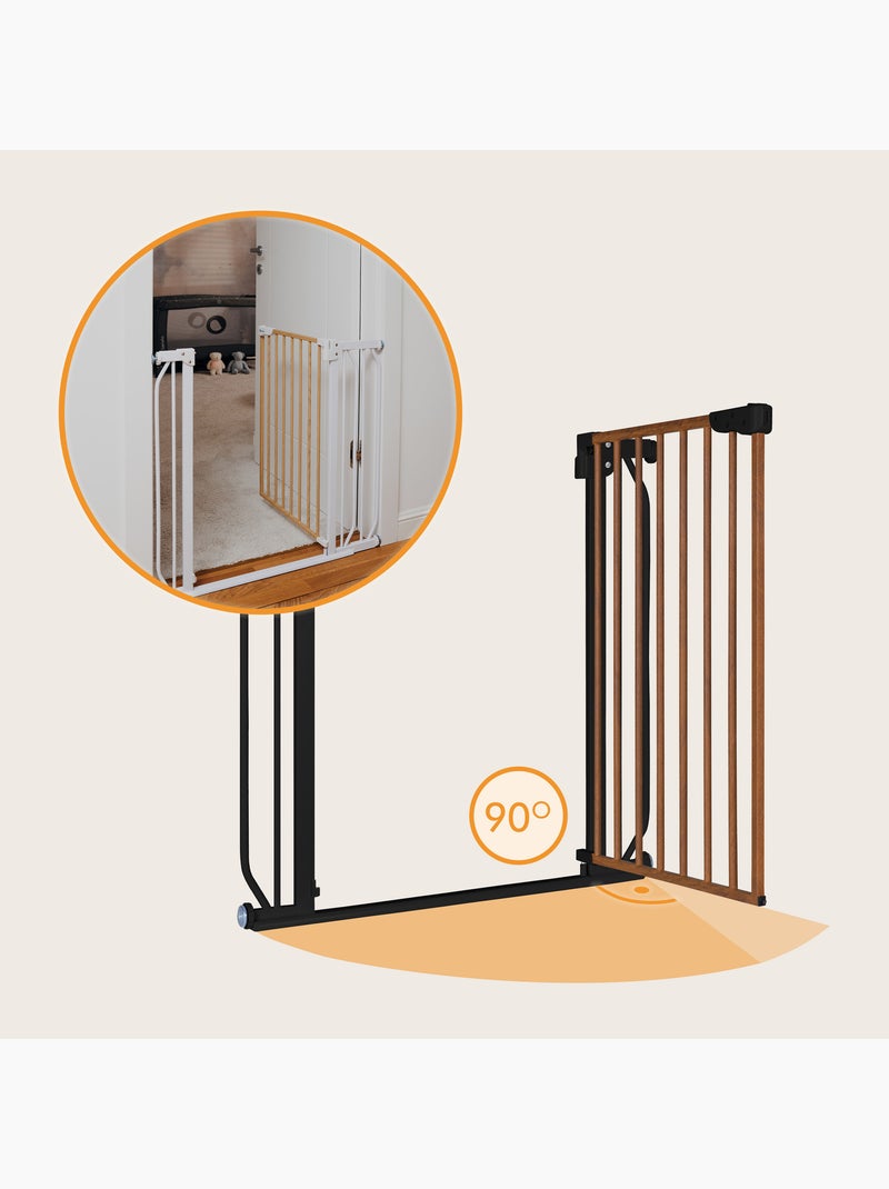 Barrière de sécurité bébé LIONELO Truus Slim - 75-105 cm - Fixation par pression - Sans perçage Noir Marron - Kiabi