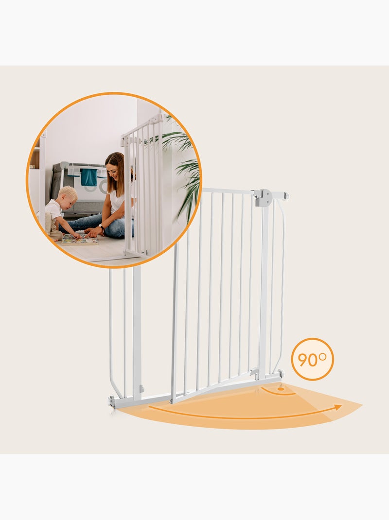 Barrière de sécurité bébé LIONELO Truus Slim LED - 75-105 cm - Fixation par pression Gris Gris - Kiabi
