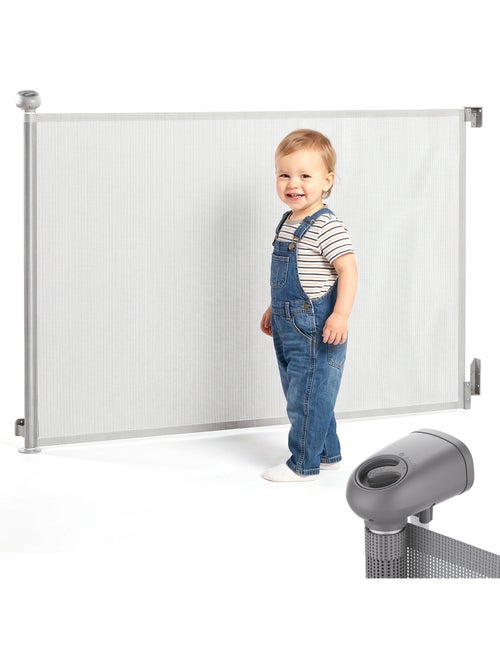 Barrière de sécurité enroulable enfant moby-system homesafe 140 cm - Kiabi Barrière de sécurité enroulable enfant moby-system homesafe 140 cm - Kiabi