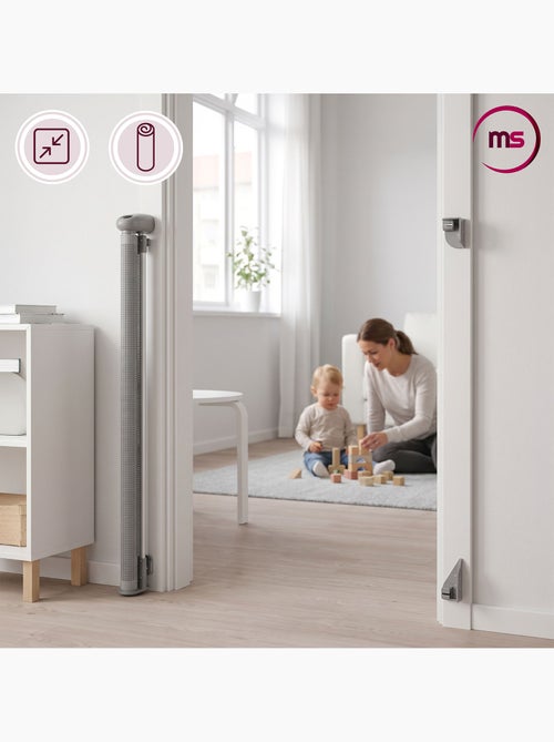 Barrière de sécurité enroulable enfant moby-system homesafe 140 cm - Kiabi Barrière de sécurité enroulable enfant moby-system homesafe 140 cm - Kiabi