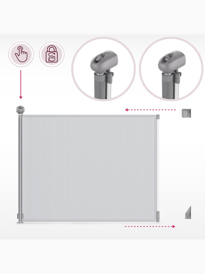 Barrière de sécurité enroulable enfant moby-system stairsafe 140 cm Gris - Kiabi