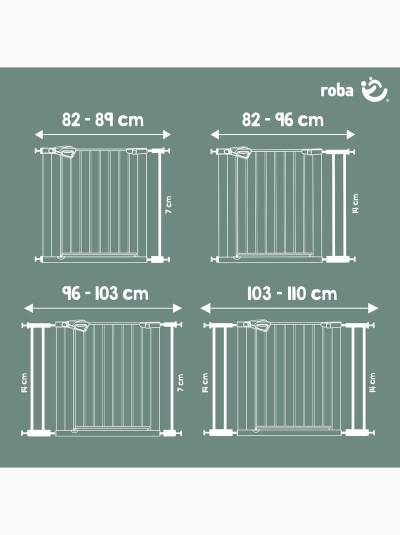 Barrière de sécurité porte et escalier minimaliste easySafe+ Roba Blanc - Kiabi