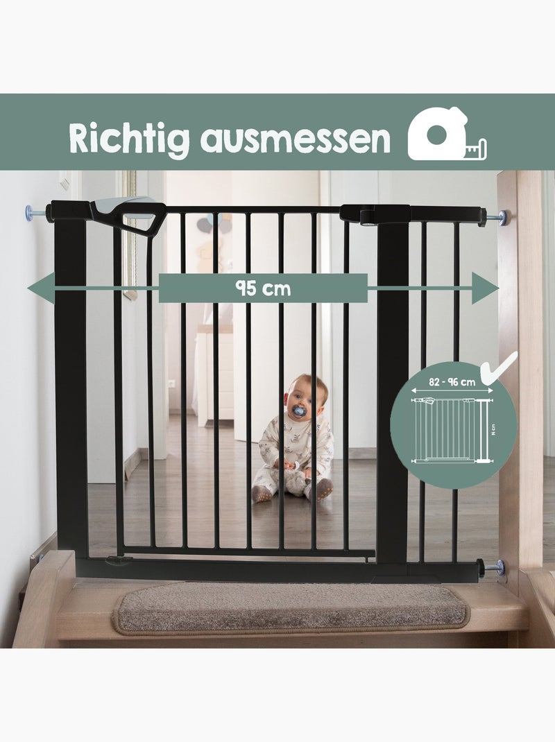 Barrière de sécurité porte et escalier minimaliste easySafe+ Roba Noir - Kiabi