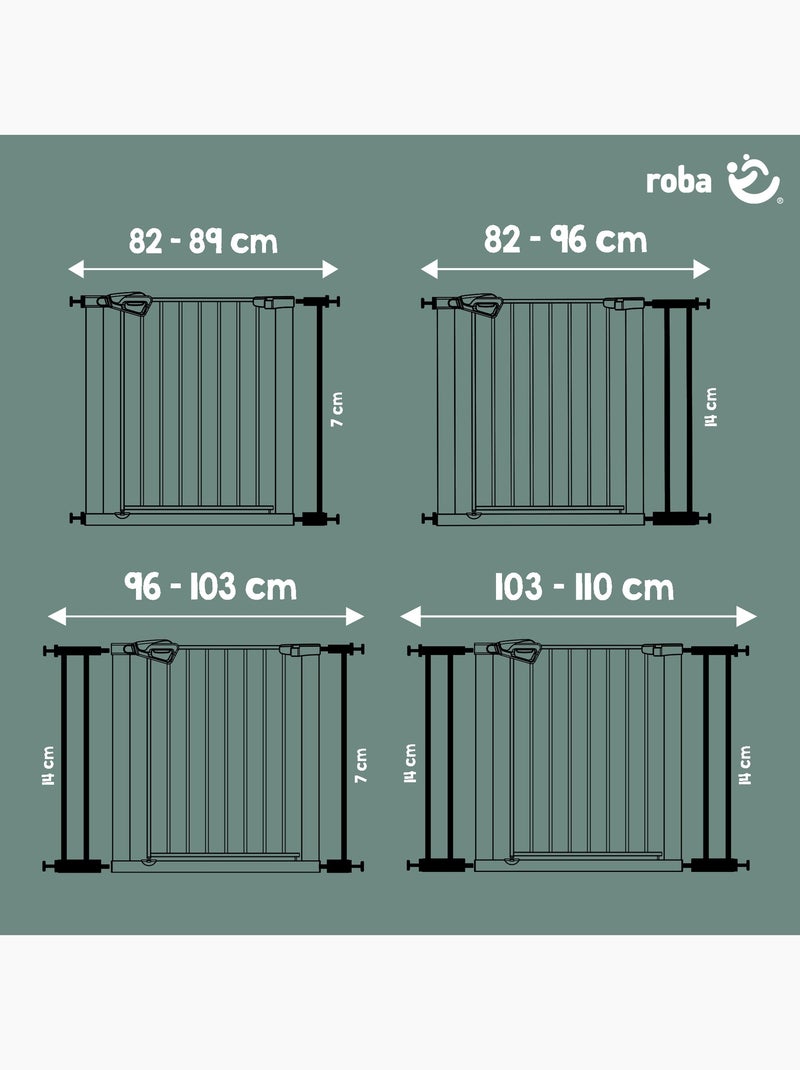 Barrière de sécurité porte et escalier minimaliste easySafe+ Roba Noir - Kiabi