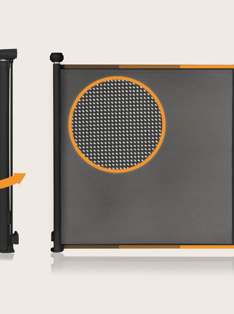 Barrière de sécurité rétractable - LIONELO Thea - 85 x 140 cm - Pas de seuil Noir - Kiabi