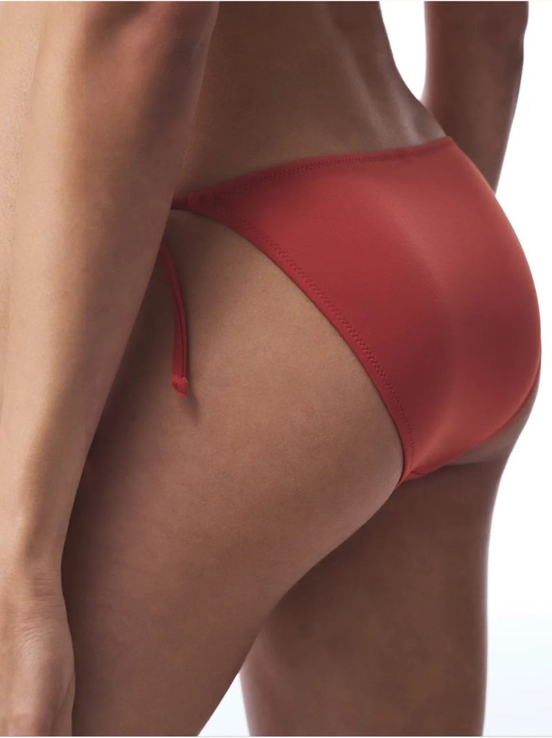 Bas de bikini à nouer sur les côtés, taille basse penti Terracotta - Kiabi