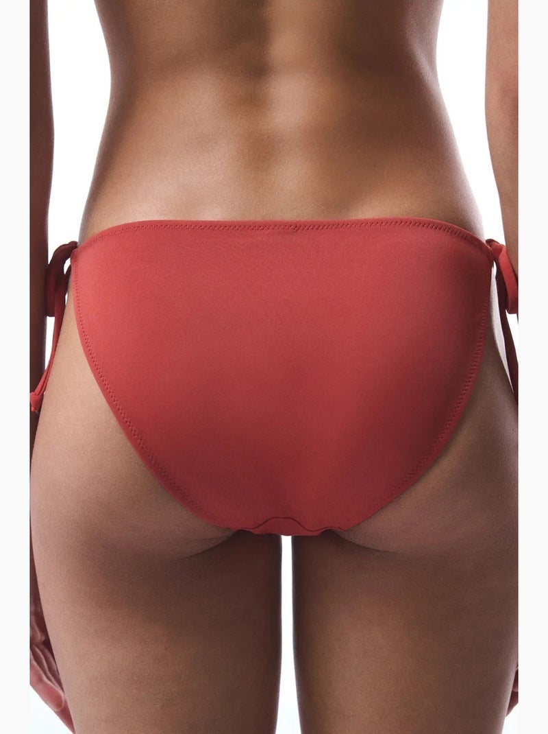 Bas de bikini à nouer sur les côtés, taille basse penti Terracotta - Kiabi