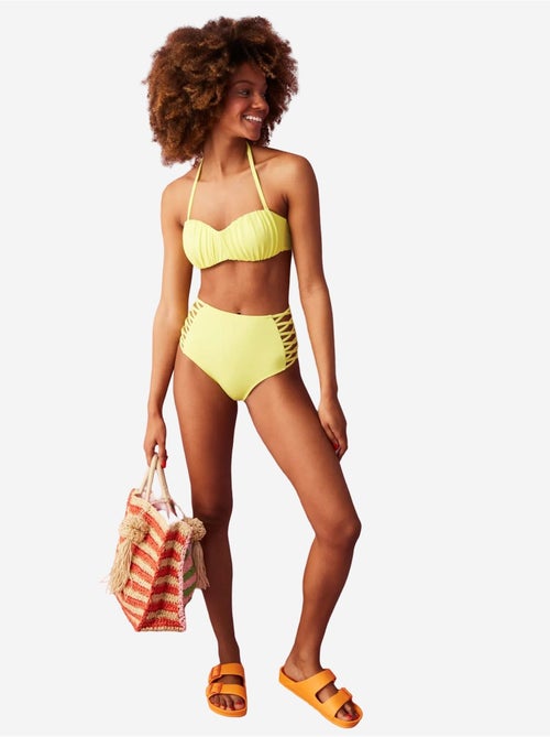 Bas de bikini basic taille haute avec détail lien penti - Kiabi Bas de bikini basic taille haute avec détail lien penti - Kiabi