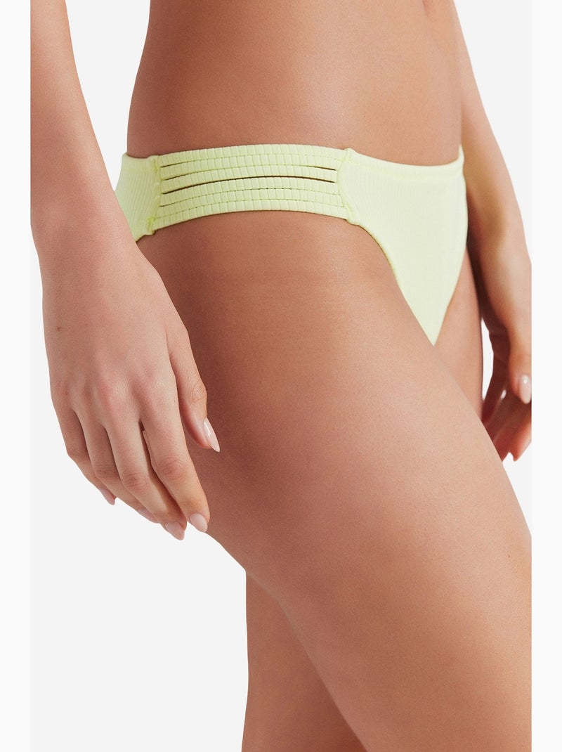Bas de bikini côtelé basic chic penti Vert tilleul - Kiabi