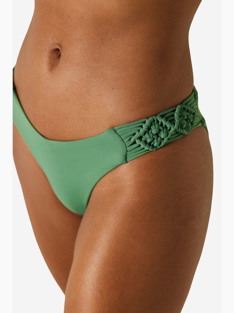 Bas de bikini laguna à détail macramé penti Vert bouteille - Kiabi