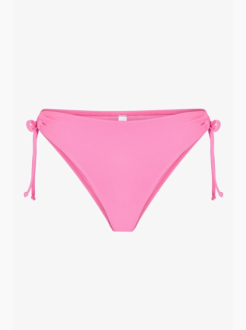 Bas de bikini taille basse à anneaux penti Rose fluo/Solinotes - Kiabi