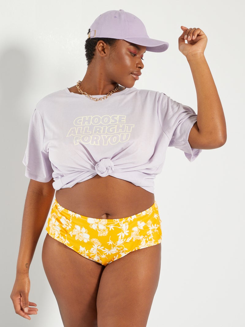 Bas de maillot de bain taille haute Jaune - Kiabi
