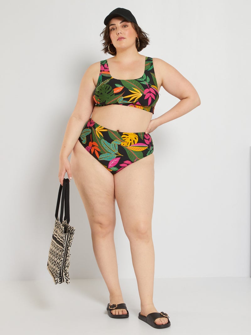 Bas de maillot de bain taille haute Noir - Kiabi