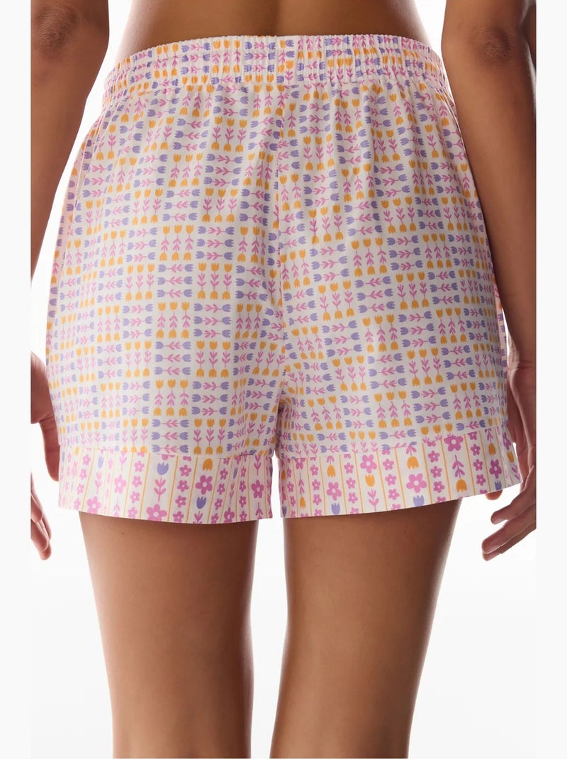 Bas de pyjama short à fleurs penti Blanc - Kiabi
