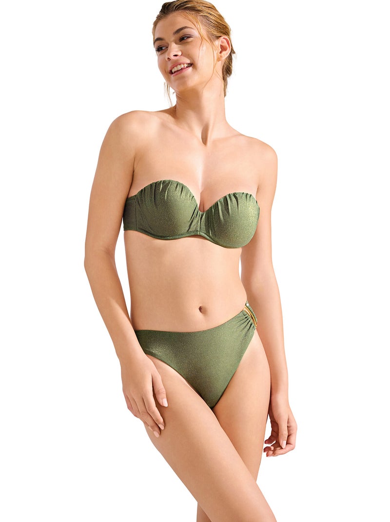 Bas maillot brésilien de bain échancré imperia Kaki - Kiabi