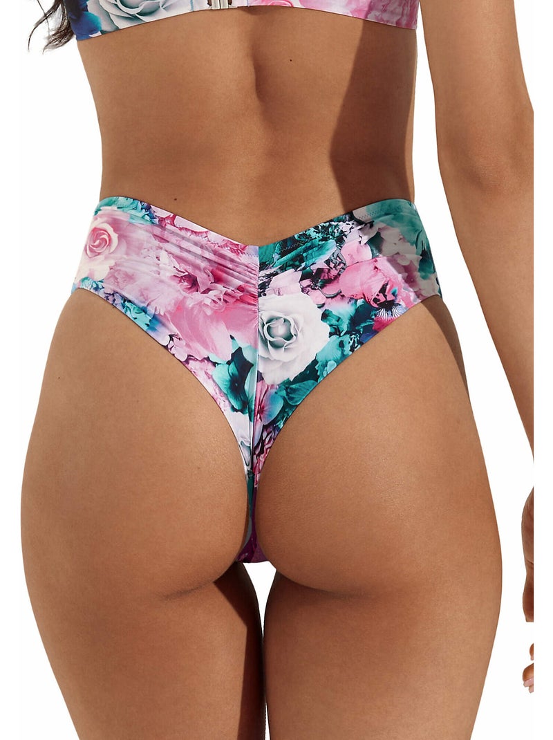 Bas maillot brésilien de bain échancré taille basse japan Bleu - Kiabi